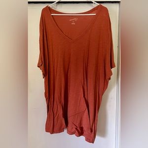 Women’s Plus Size Short Sleeve V-Neck T-Shirt — Universal Thread 4X Light Coral